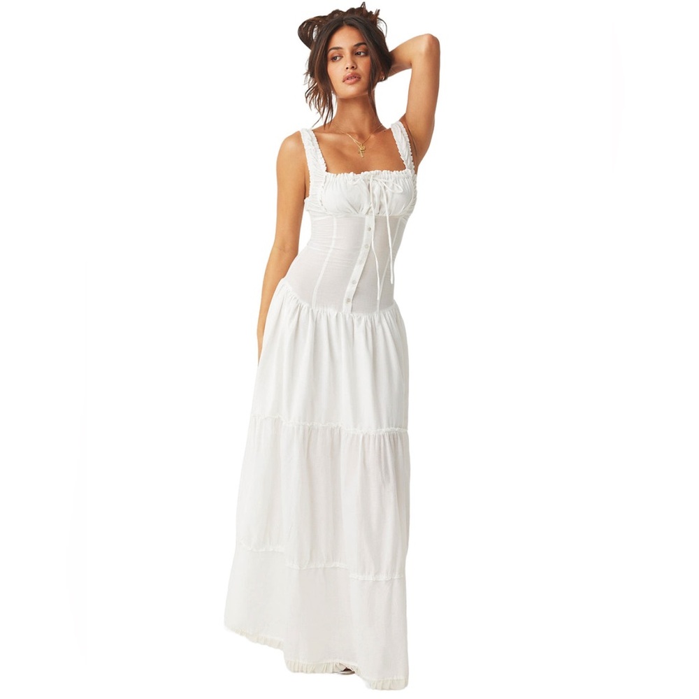 Frankie’s bikini white maxi dress